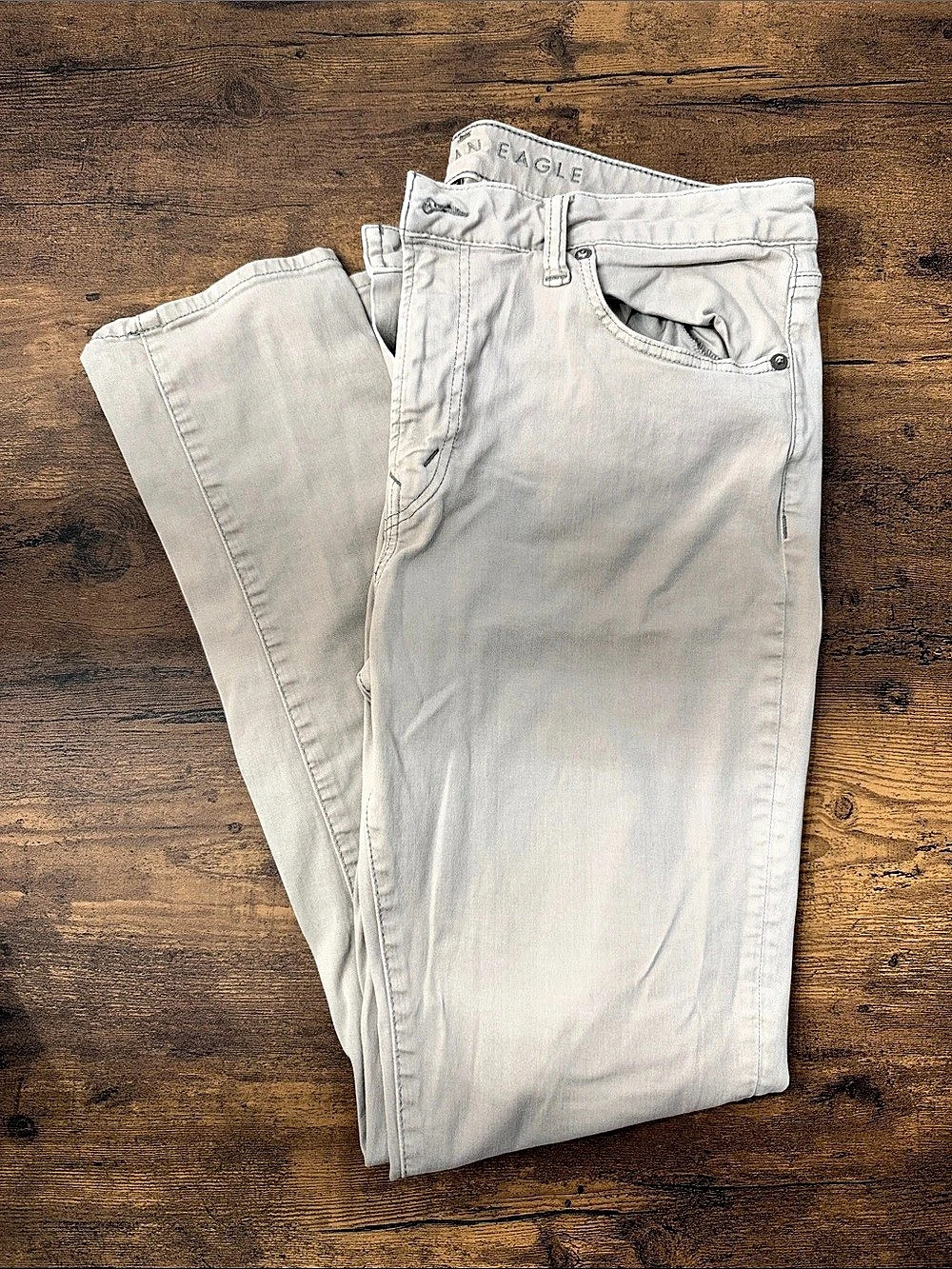 American Eagle Flex Skinny Jeans Gray Waist 36 x 34